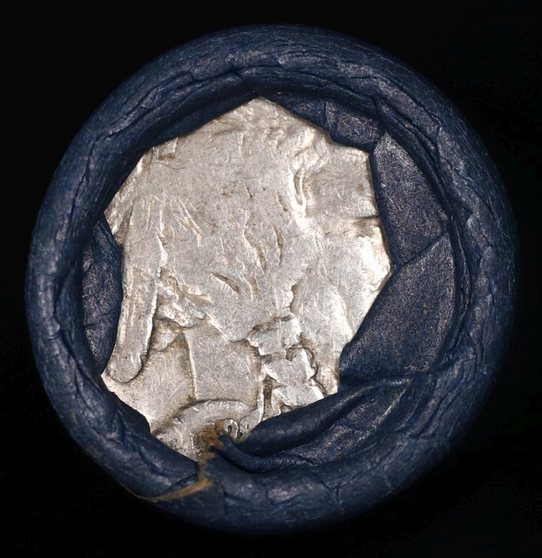 Buffalo Nickel Shotgun Roll in Old Bank Style 'Bell Telephone' Wrapper 1928 & D Mint Ends - 2