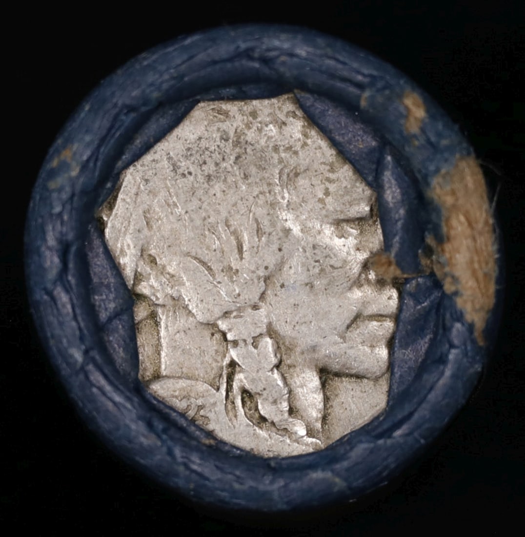 Buffalo Nickel Shotgun Roll in Old Bank Style 'Bell Telephone' Wrapper 1923 & S Mint Ends - 2