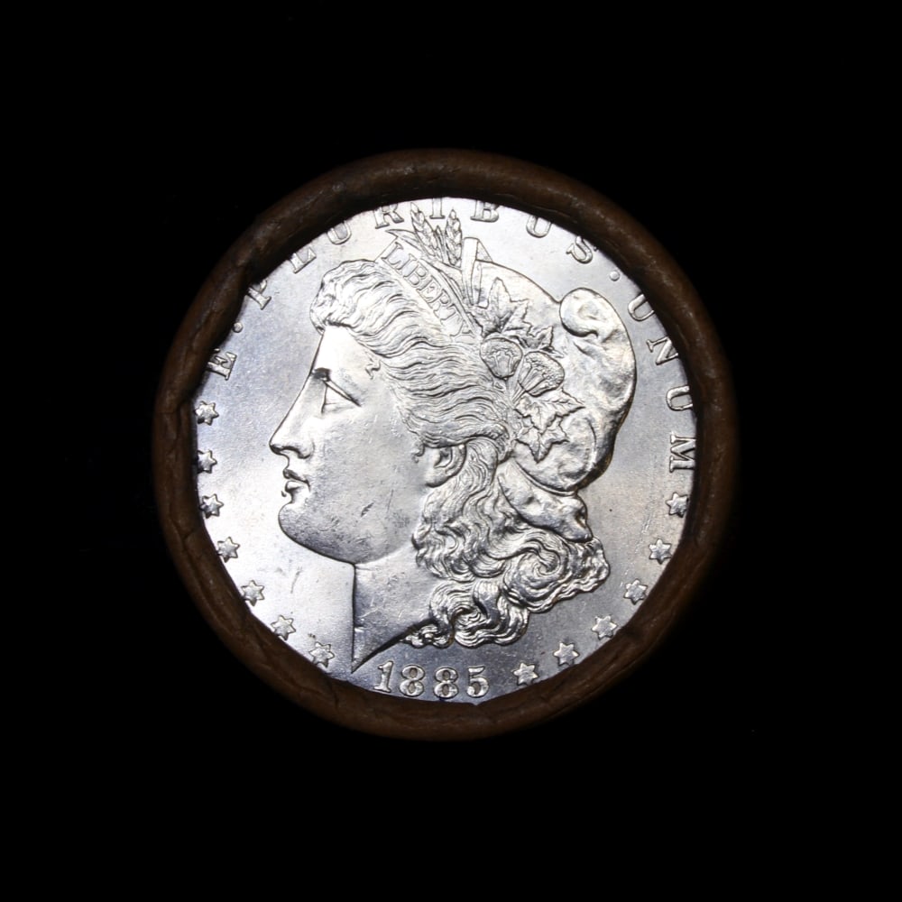 Full solid date 1885-p Uncirculated Morgan silver dollar roll, 20 coins - 2