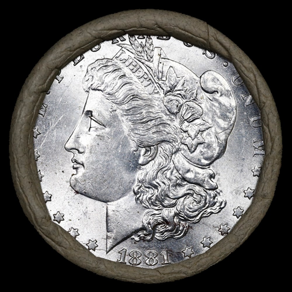 CC End On SEARS 10 Coin UNC Morgan Dollar $1 Roll 1881 & CC Ends - 2
