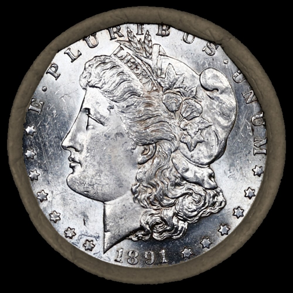 SEARS 20 Coin Mixed Morgan/Peace Dollar Roll UNC 1891/'P' Peace Ends - 2