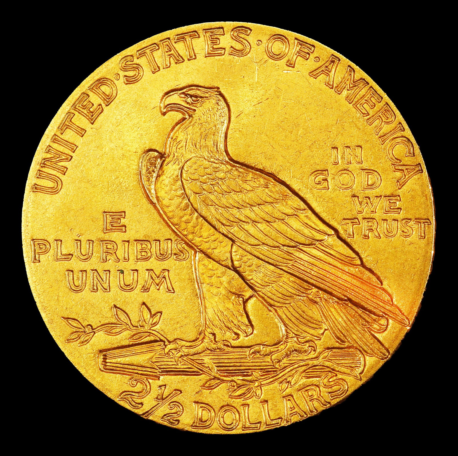 1913-p Gold Indian Quarter Eagle Near Top Pop! $2 1/2 ms66 USCG - 3