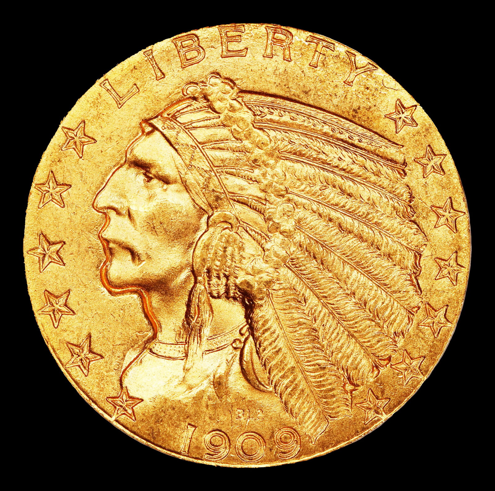1909-d Gold Indian Half Eagle Near Top Pop! $5 ms65 SEGS - 2