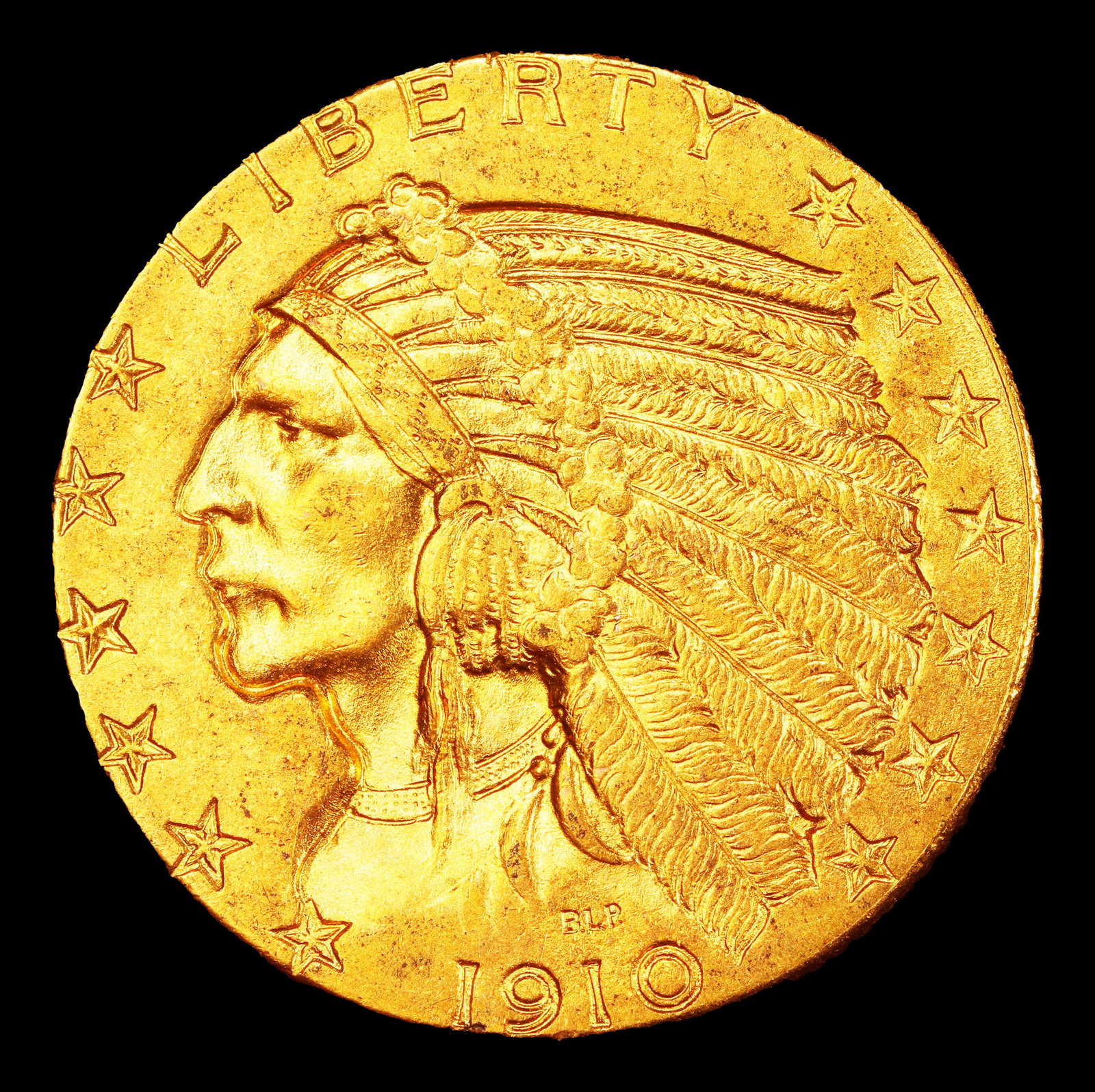 1910-d Gold Indian Half Eagle $5 ms64 SEGS - 2
