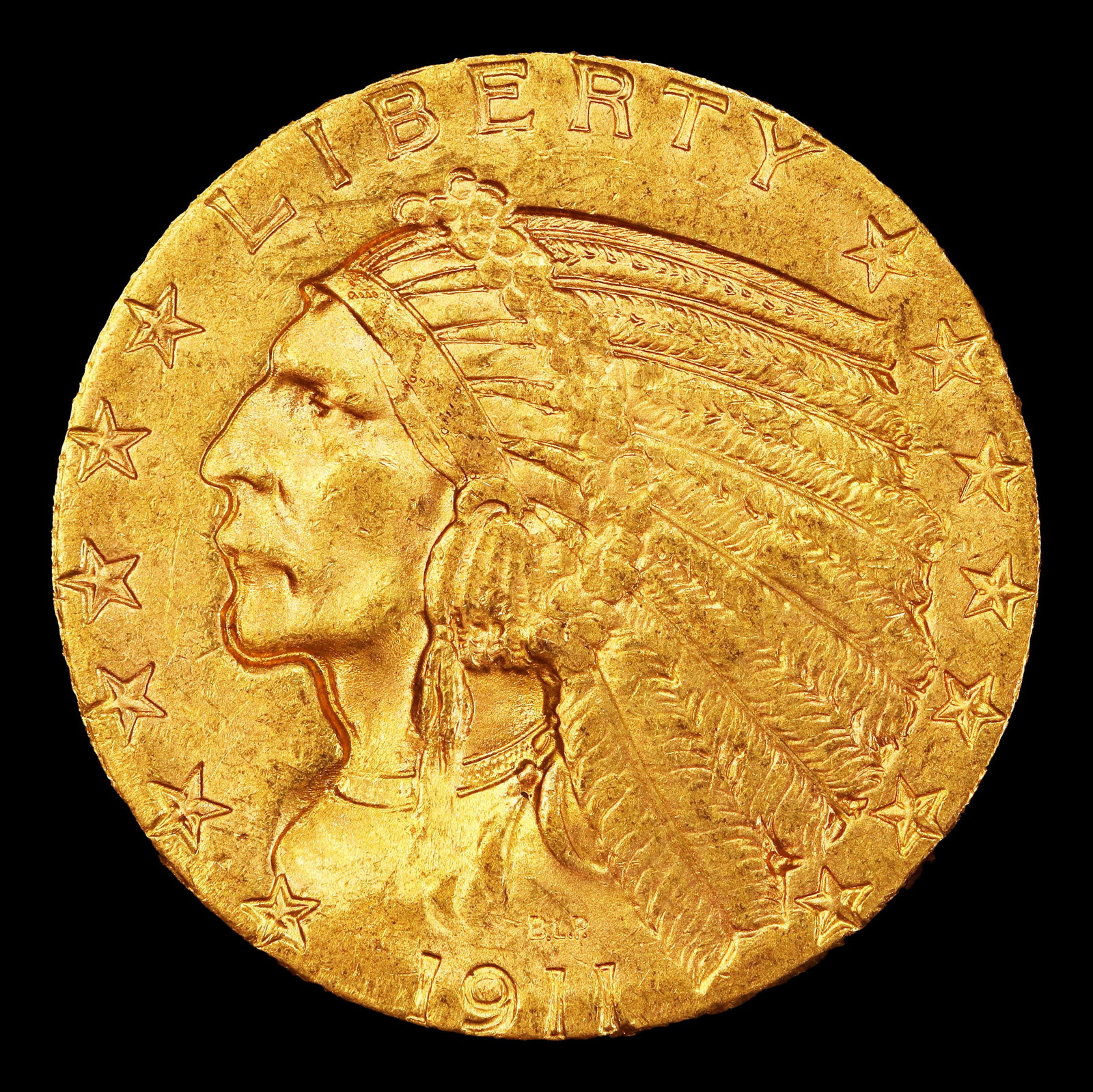 1911-s Gold Indian Half Eagle $5 ms64+ SEGS - 2
