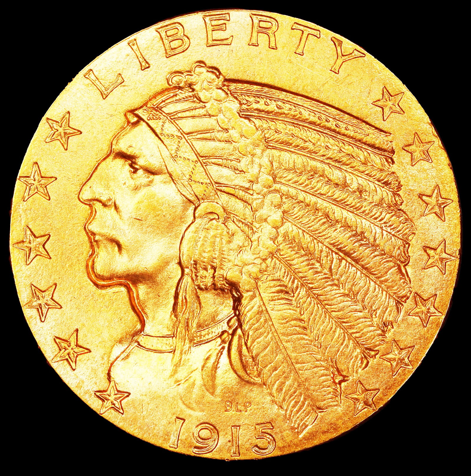 1915-p Gold Indian Half Eagle Near Top Pop! $5 ms65 SEGS - 2