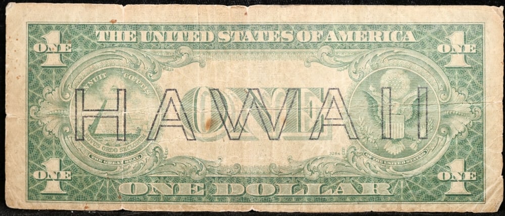 1935A $1 Silver Certificate Hawaii WWII Emergency Currency Grades vf+ - 3