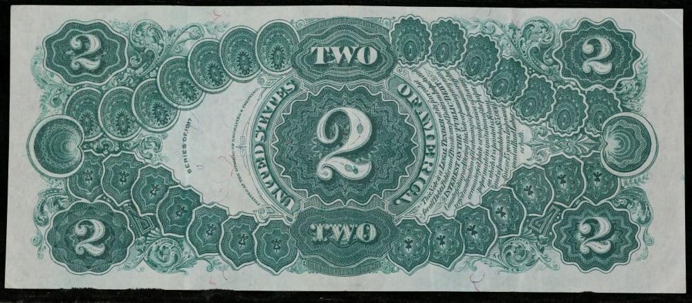 1917 $2 Large Size Legal Tender Note Thomas Jefferson Grades Select AU Signatures Speelman/White - 3