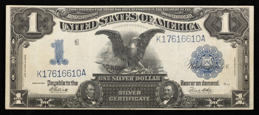 1899 $1 large size Silver Certificate "Black Eagle" Grades Choice AU Signatures Elliott/White - 2