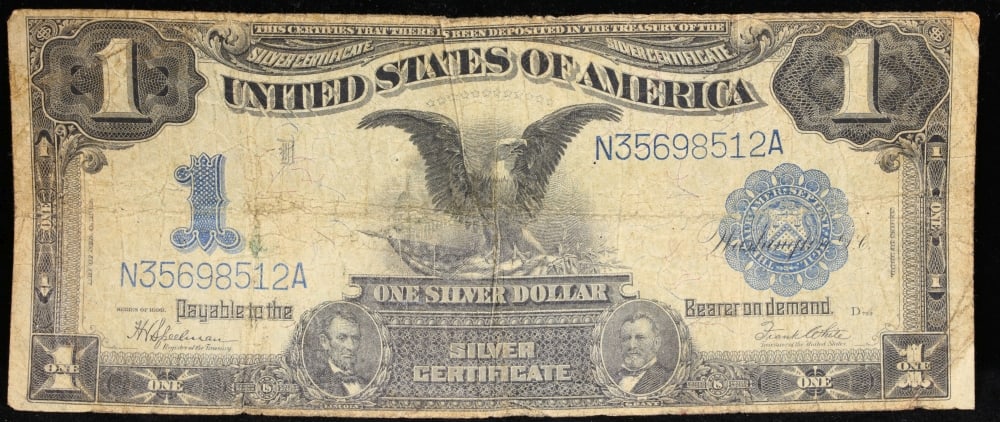 1899 $1 large size Silver Certificate "Black Eagle" Grades f+ Signatures Speelman/White - 2