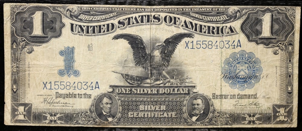 1899 $1 large size Silver Certificate "Black Eagle" Grades vf+ Signatures Speelman/White - 2