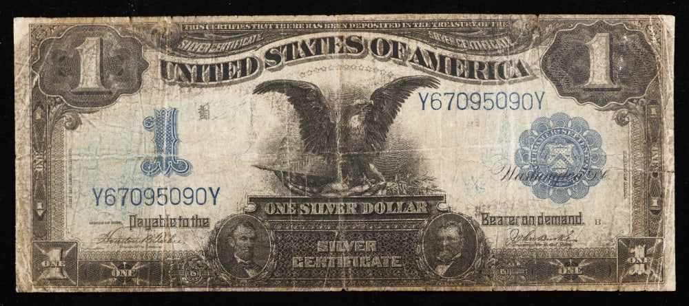 1899 $1 large size Silver Certificate "Black Eagle" Grades f+ Signatures Teehee/Burke - 2