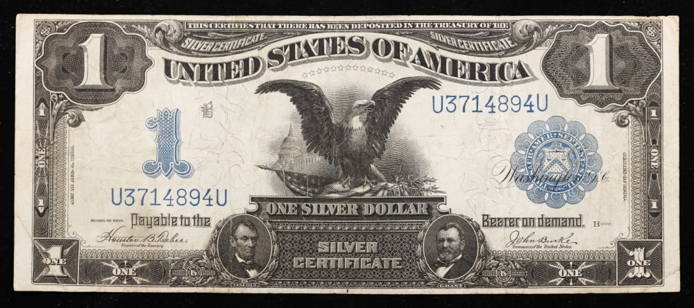 1899 $1 large size Silver Certificate "Black Eagle" Grades vf++ Signatures Teehee/Burke - 2