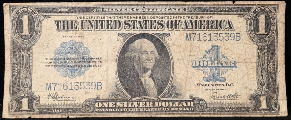1923 $1 large size Silver Certificate Grades vf+ Signatures Speelman/White - 2