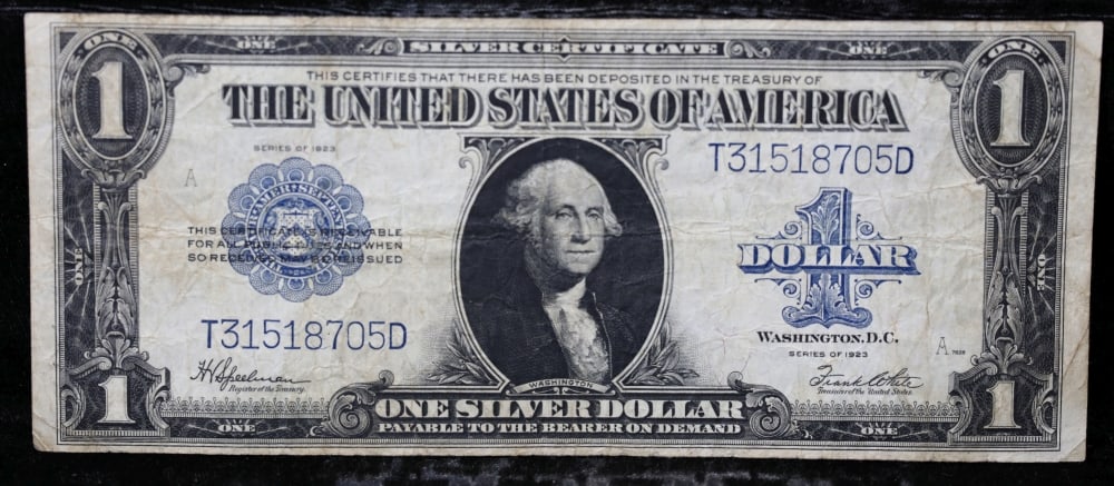 1923 $1 large size Silver Certificate Grades vf++ Signatures Speelman/White - 2