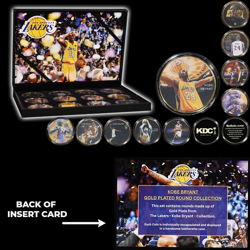 10 Coin Kobe Bryant Remembrance Gold Plated Round Collection - 4