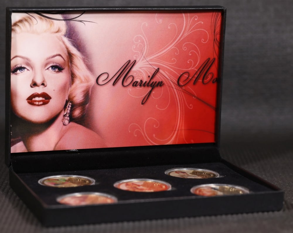 5 Coin Marilyn Monroe Gold Plated Round Collection Pop Culture Icon - 2