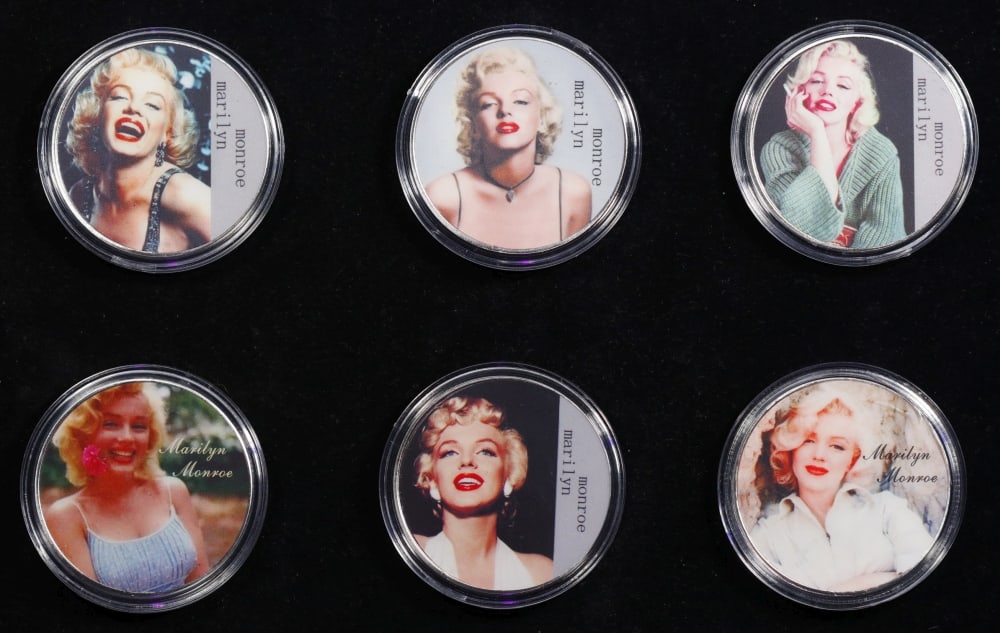 6 Coin Marilyn Monroe Silver Plated Round Collection #5 POP CULTURE ICON In Custom Box W/ Specia... - 4