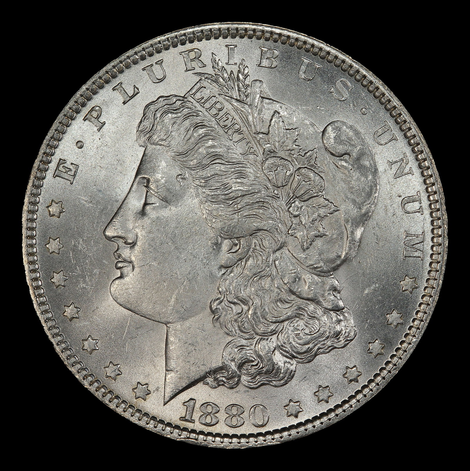 1880-p Morgan Dollar $1 Grades ms62+ - 2