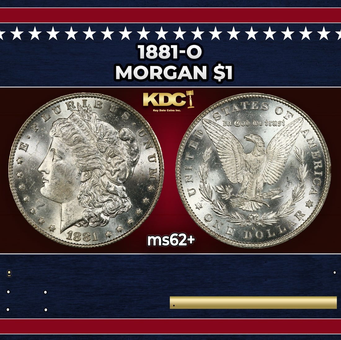 1881-o Morgan Dollar $1 Grades ms62+: 1881-o Morgan Dollar $1 Grades ms62+.