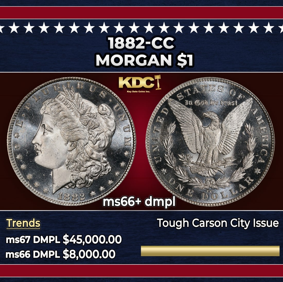 1882-cc Morgan Dollar $1 ms66+ dmpl SEGS: 1882-cc Morgan Dollar $1 ms66+ dmpl SEGS.