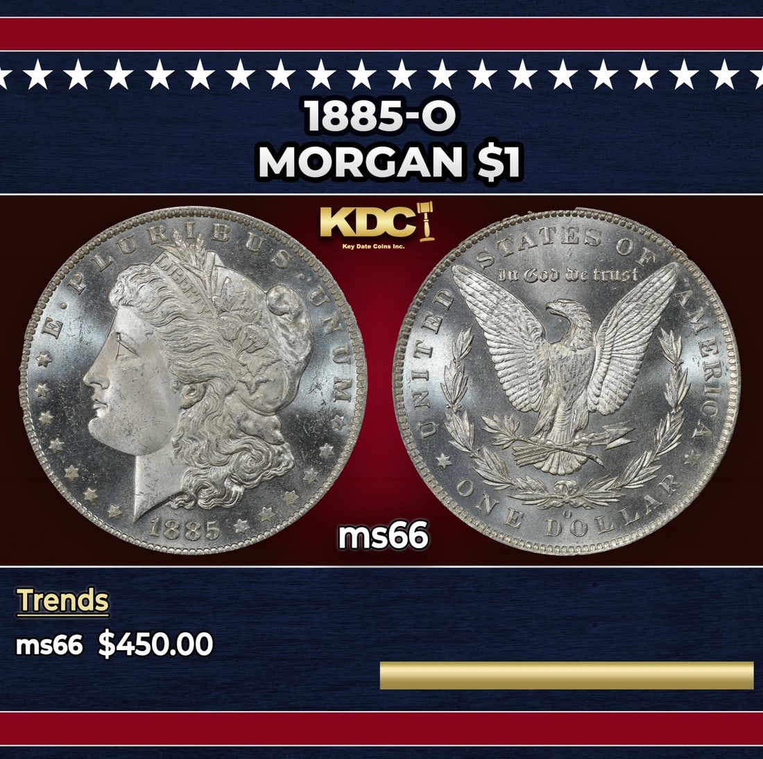 1885-o Morgan Dollar $1 Grades ms66: 1885-o Morgan Dollar $1 Grades ms66.