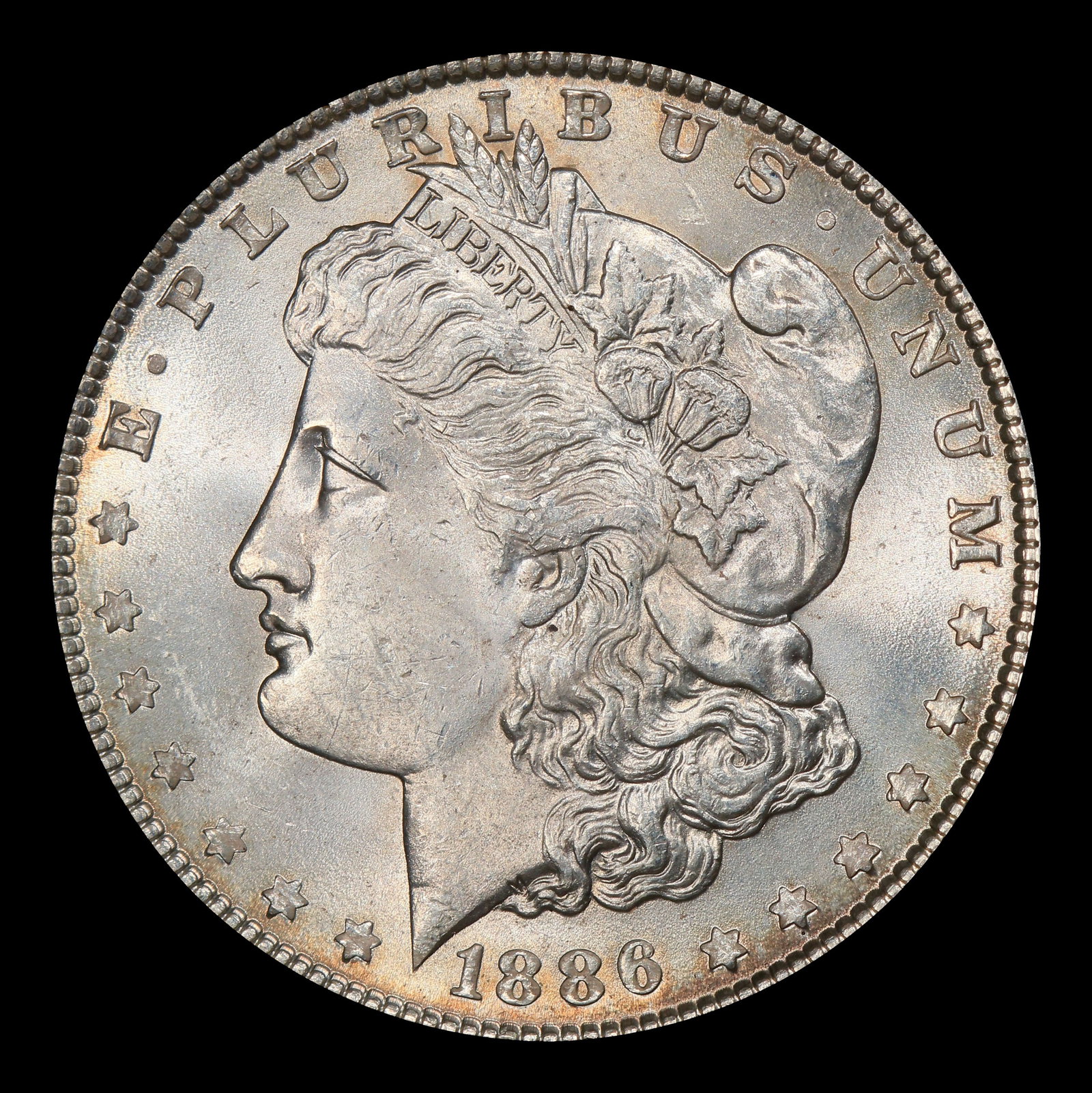 1886-p Morgan Dollar $1 Grades ms62+ - 2