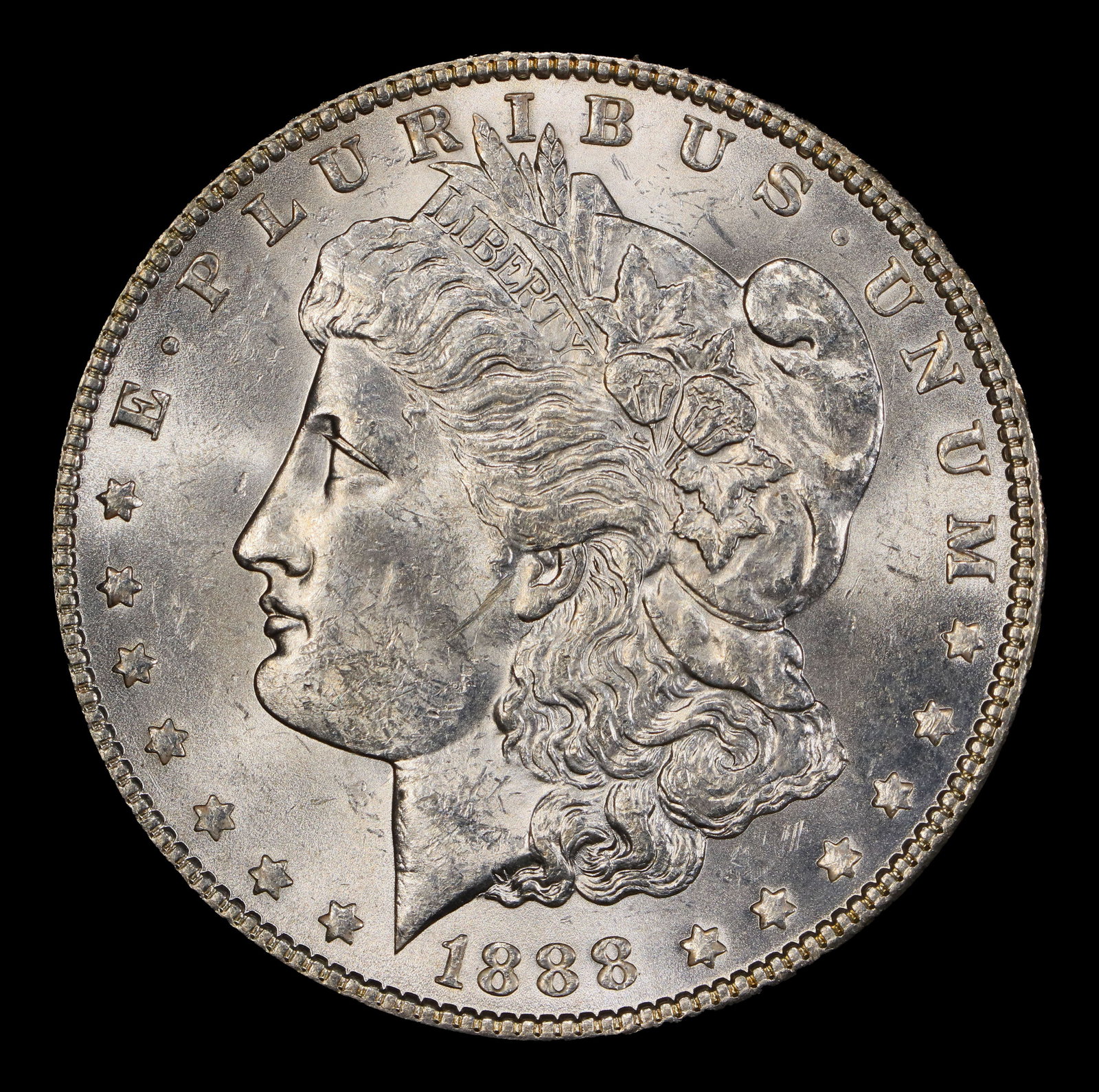 1888-p Morgan Dollar $1 Grades ms62+ - 2