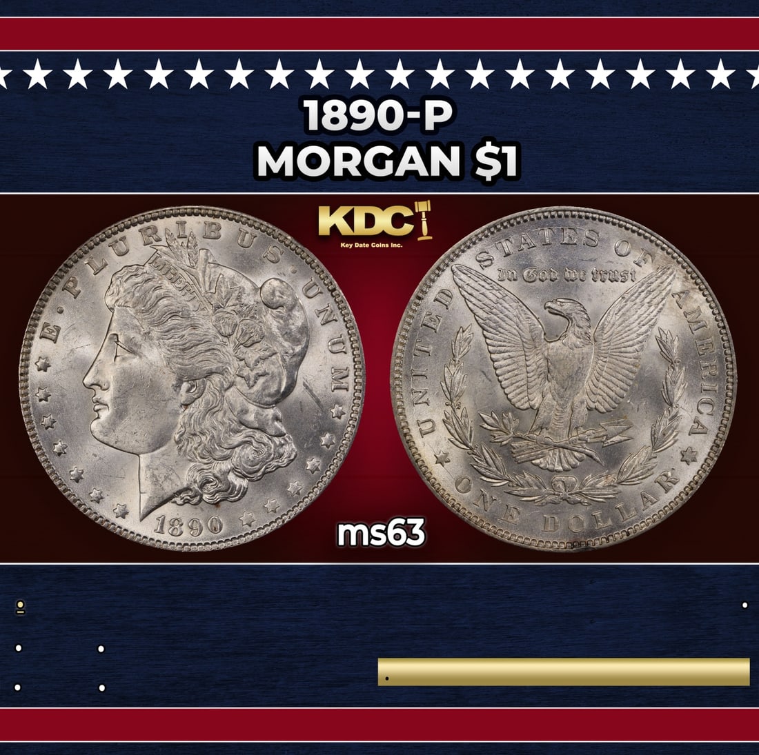 1890-p Morgan Dollar $1 Grades ms63: 1890-p Morgan Dollar $1 Grades ms63.