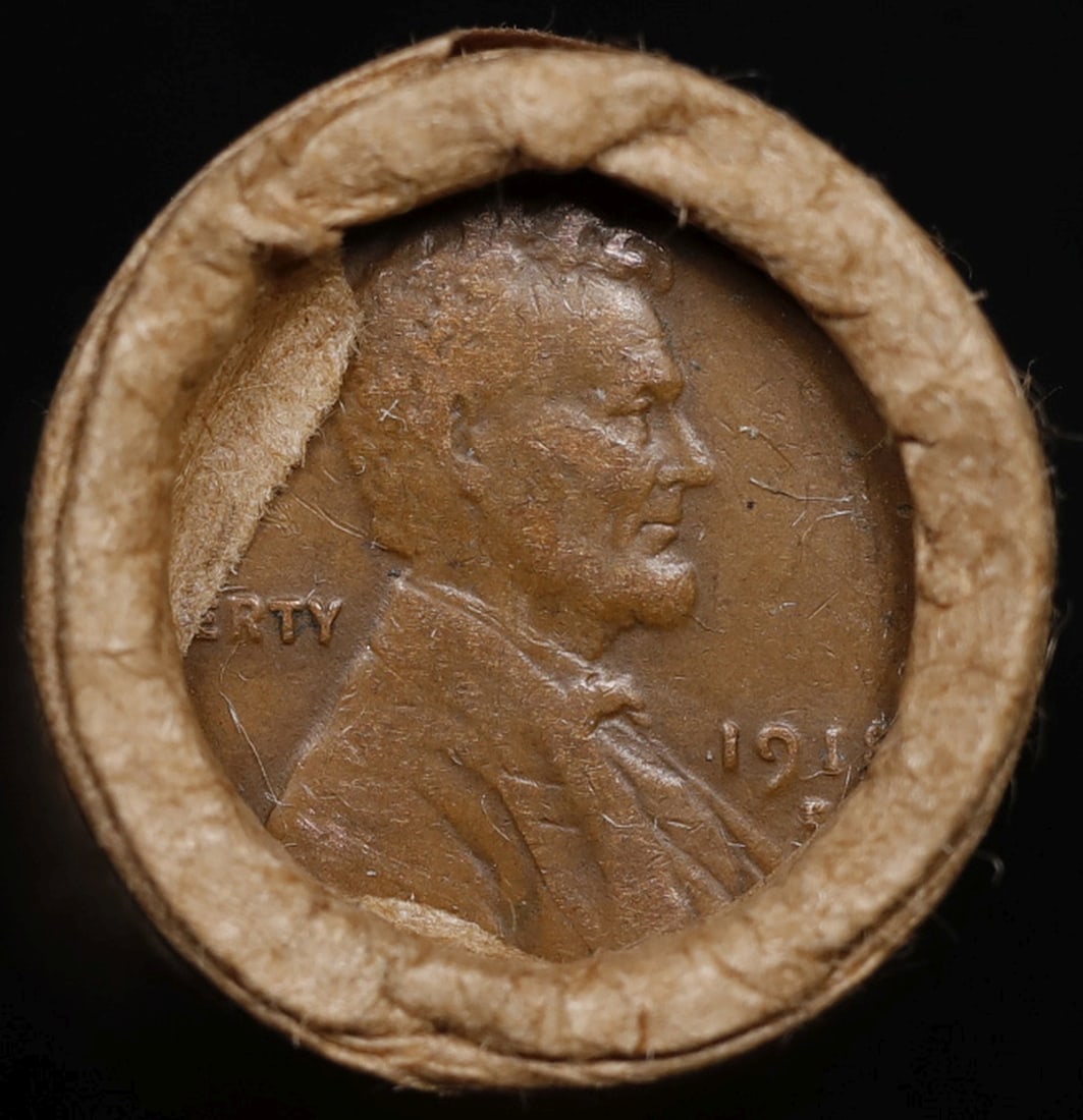 Lincoln Wheat Cent 1c Mixed Roll Orig Brandt McDonalds Wrapper, 1918-d end, Indian other end - 2