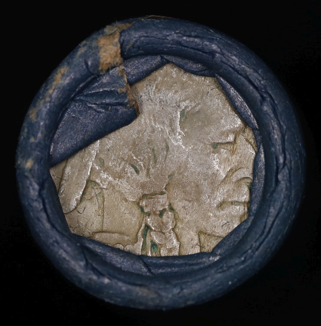 Buffalo Nickel Shotgun Roll in Old Bank Style 'Bell Telephone' Wrapper 1920 & D Mint Ends - 2