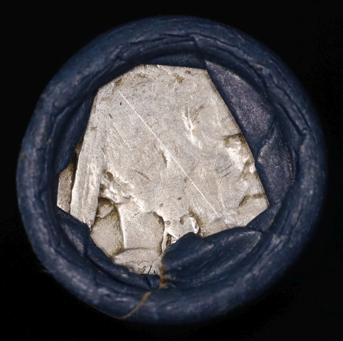 Buffalo Nickel Shotgun Roll in Old Bank Style 'Bell Telephone' Wrapper 1924 & D Mint Ends - 2