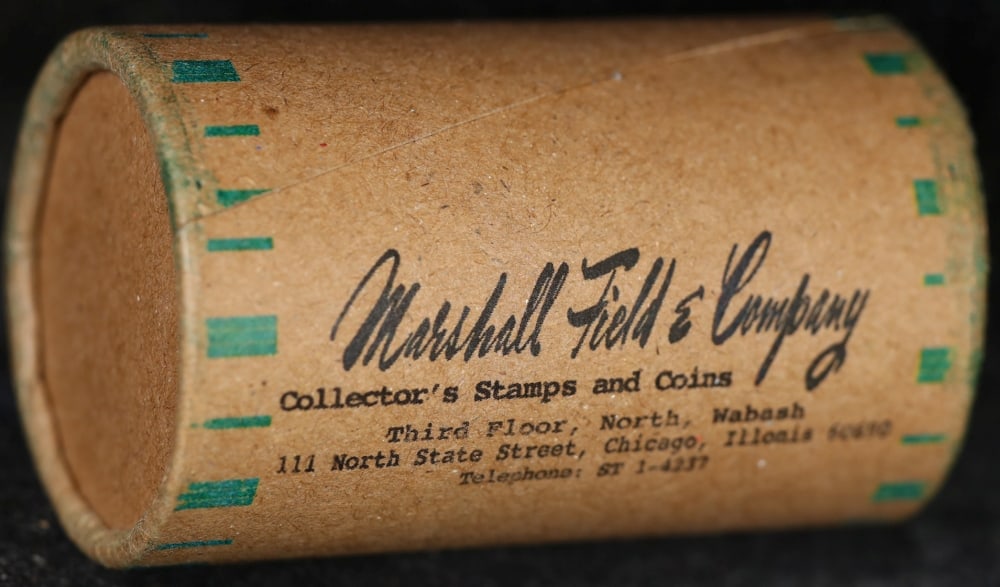Rare Green Level MARSHALL FIELDS Unc Peace $1 Roll 20 - 4