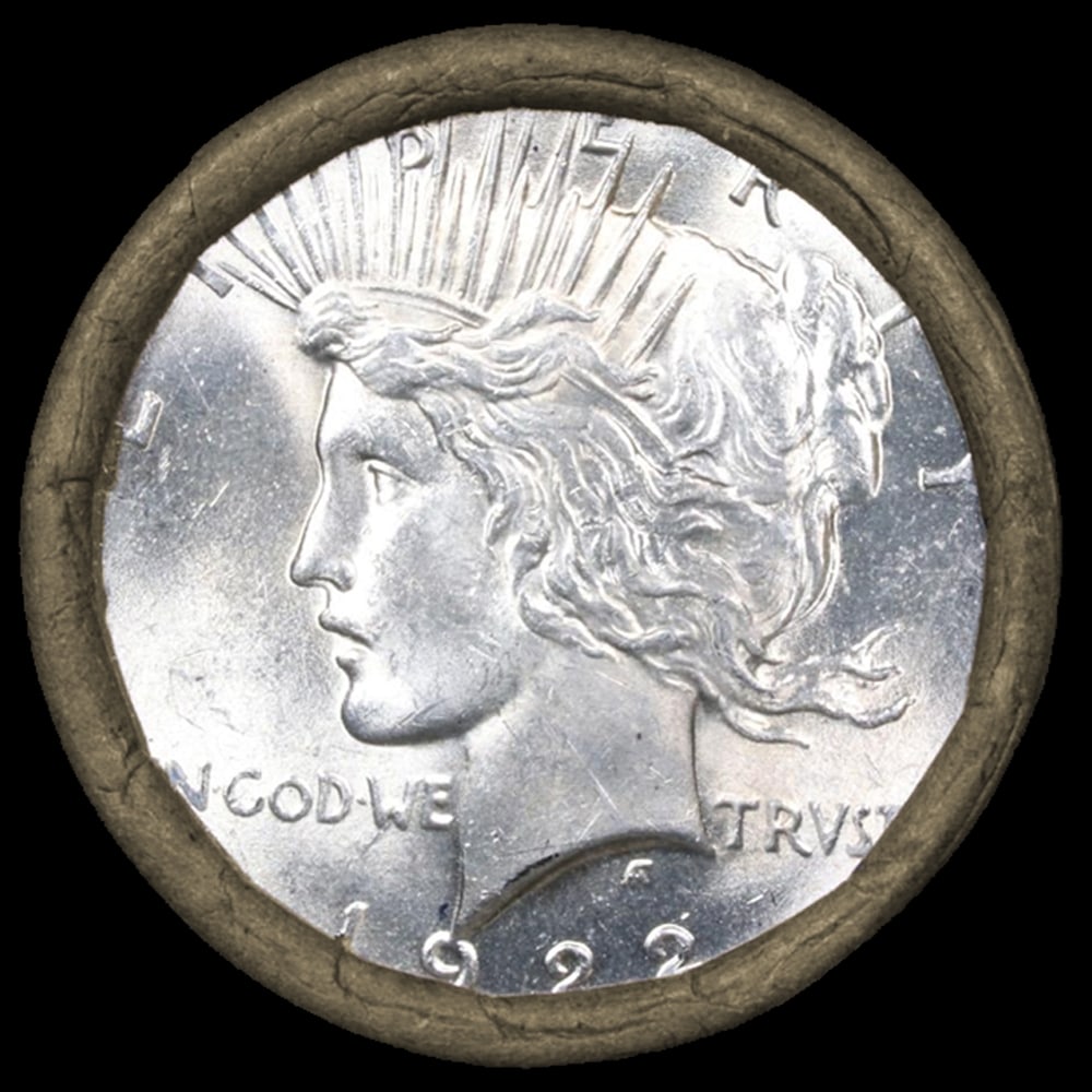 SEARS Silver Peace Dollar $1 Roll UNC 20 Coin 1924/1922 Ends - 3