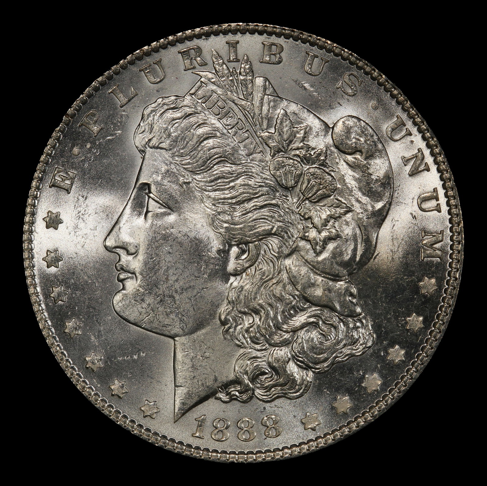 1888-p Morgan Dollar $1 Grades ms63+ - 2