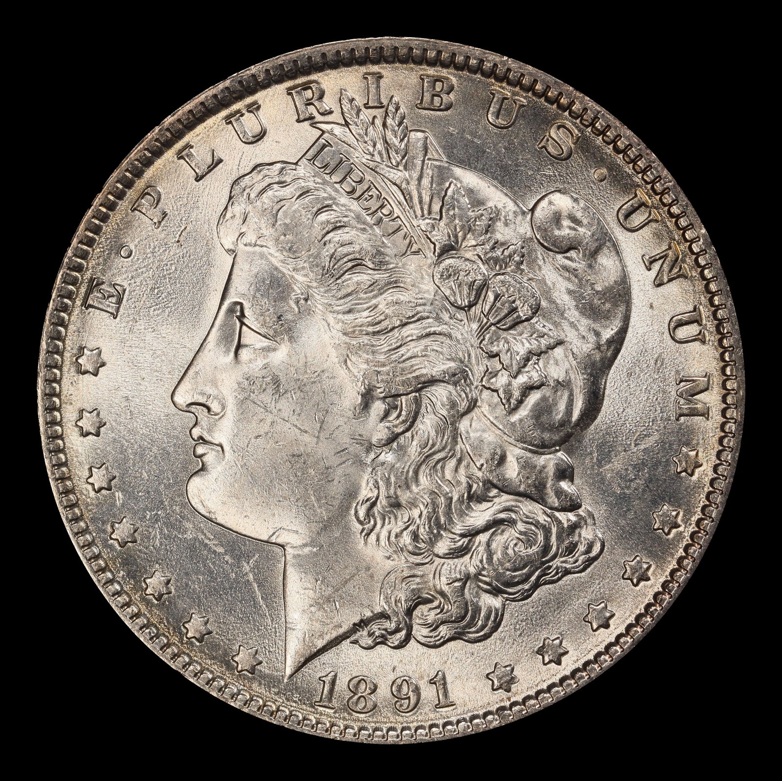 1891-p Morgan Dollar $1 Grades ms62+ - 2