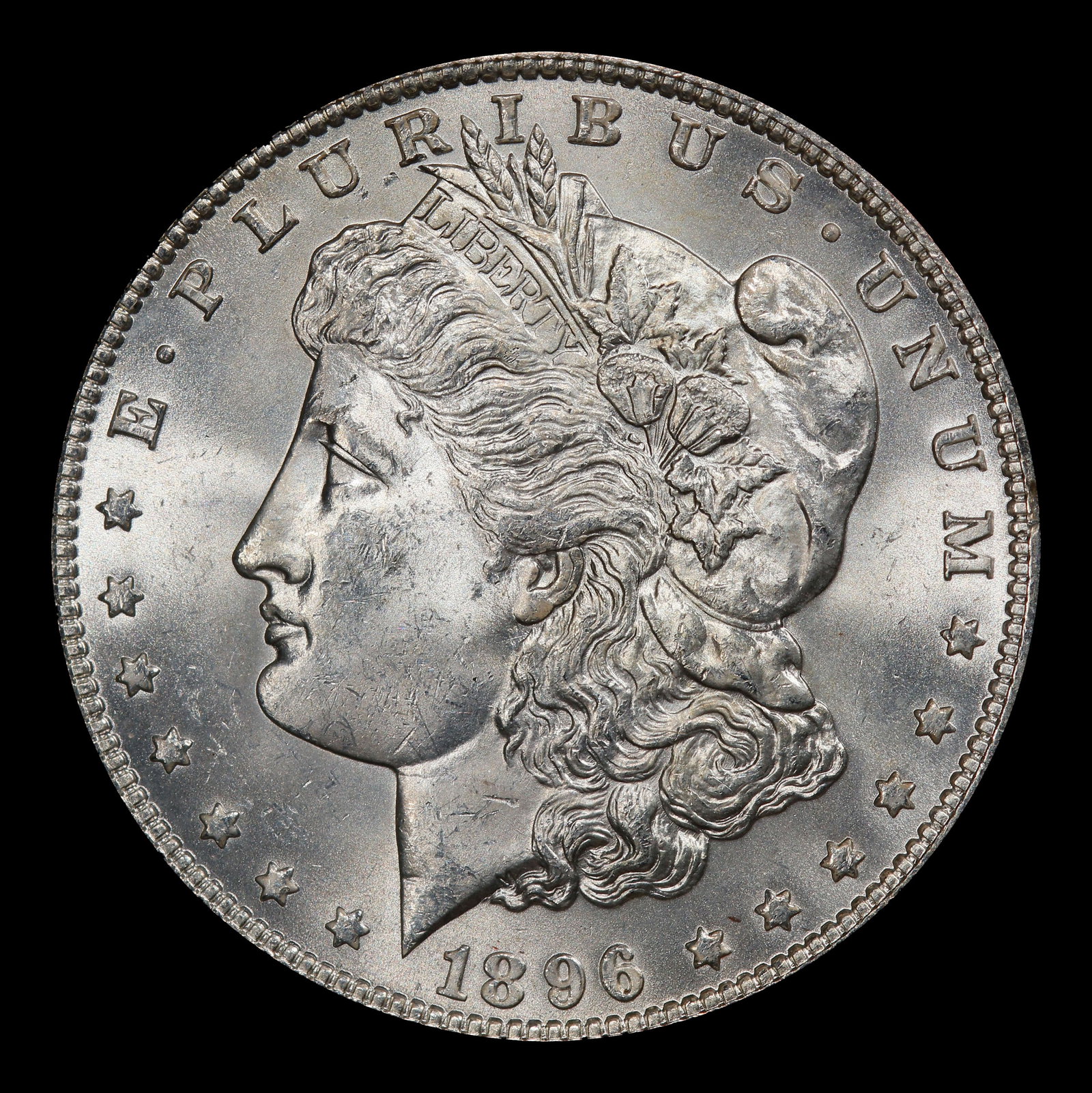 1896-p Morgan Dollar $1 Grades ms63+ - 2