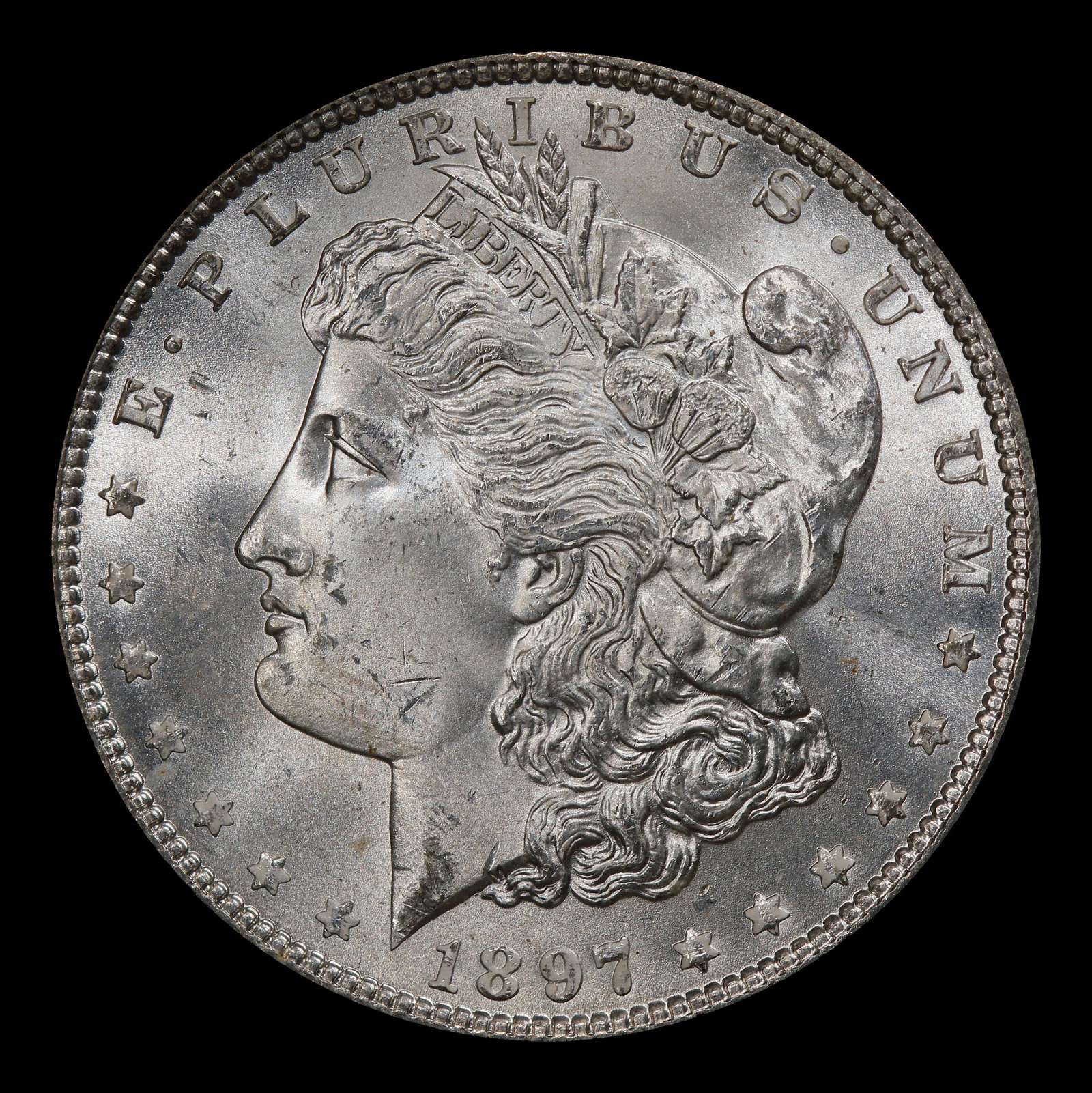 1897-p Morgan Dollar $1 Grades ms65+ - 2