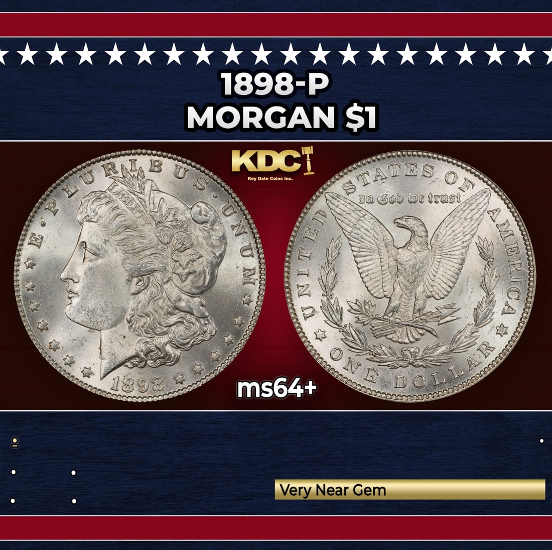 1898-p Morgan Dollar $1 Grades ms64+: 1898-p Morgan Dollar $1 Grades ms64+.