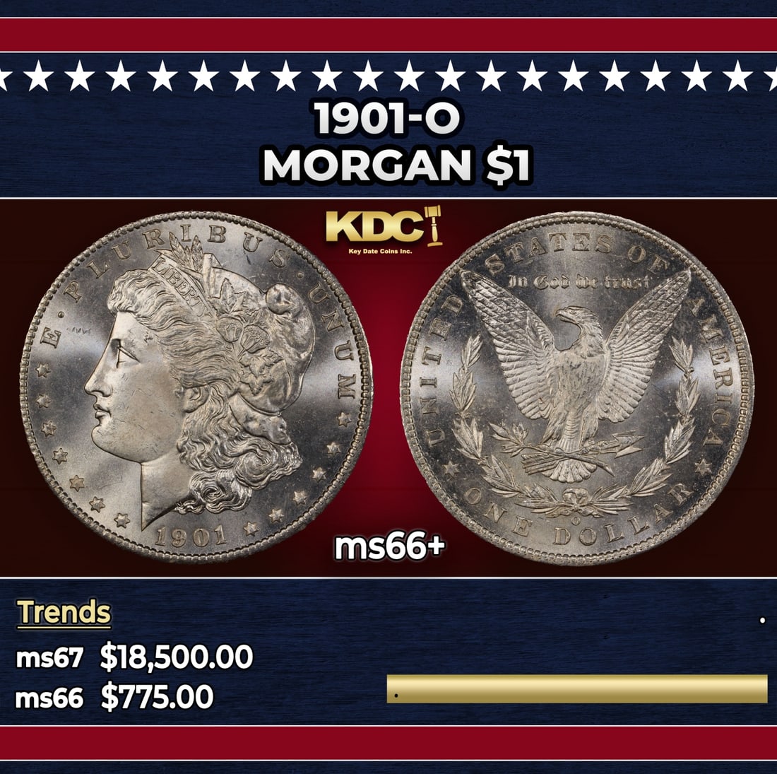 1901-o Morgan Dollar $1 ms66+ SEGS: 1901-o Morgan Dollar $1 ms66+ SEGS.