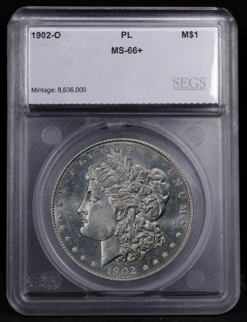 1902-o Morgan Dollar Near Top Pop! $1 ms66+ PL SEGS - 4