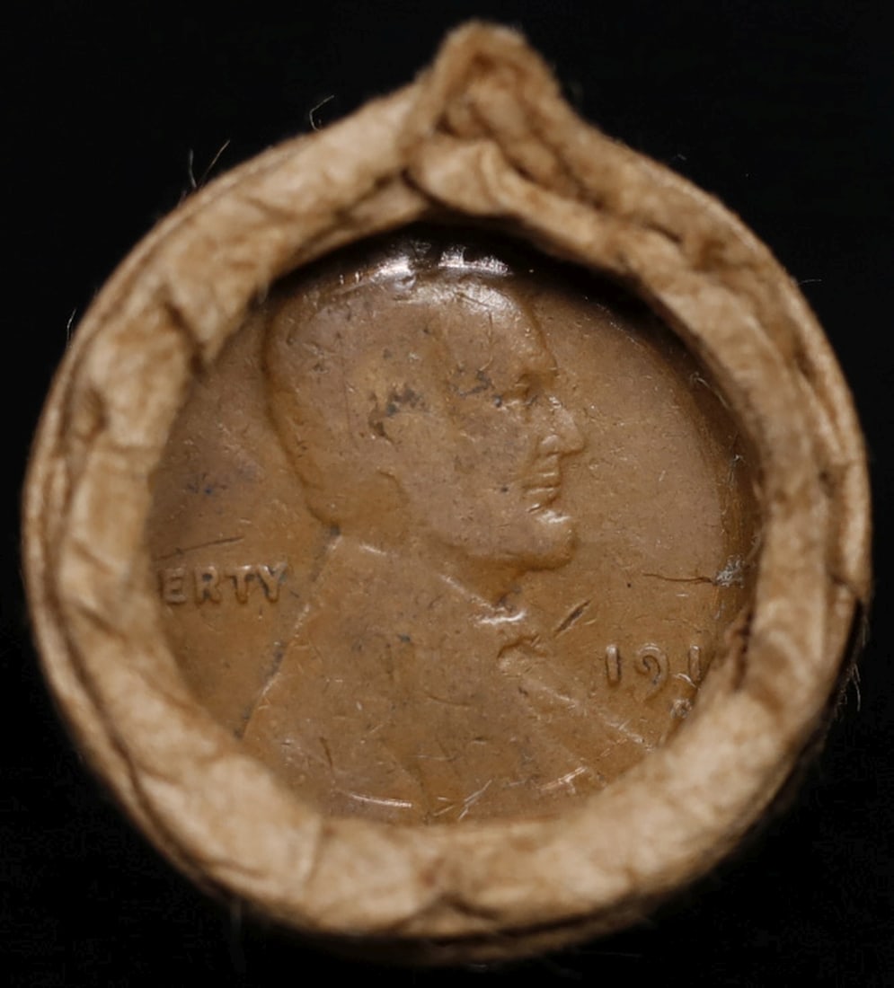 Lincoln Wheat Cent 1c Mixed Roll Orig Brandt McDonalds Wrapper, 1917-d end, Indian other end - 2
