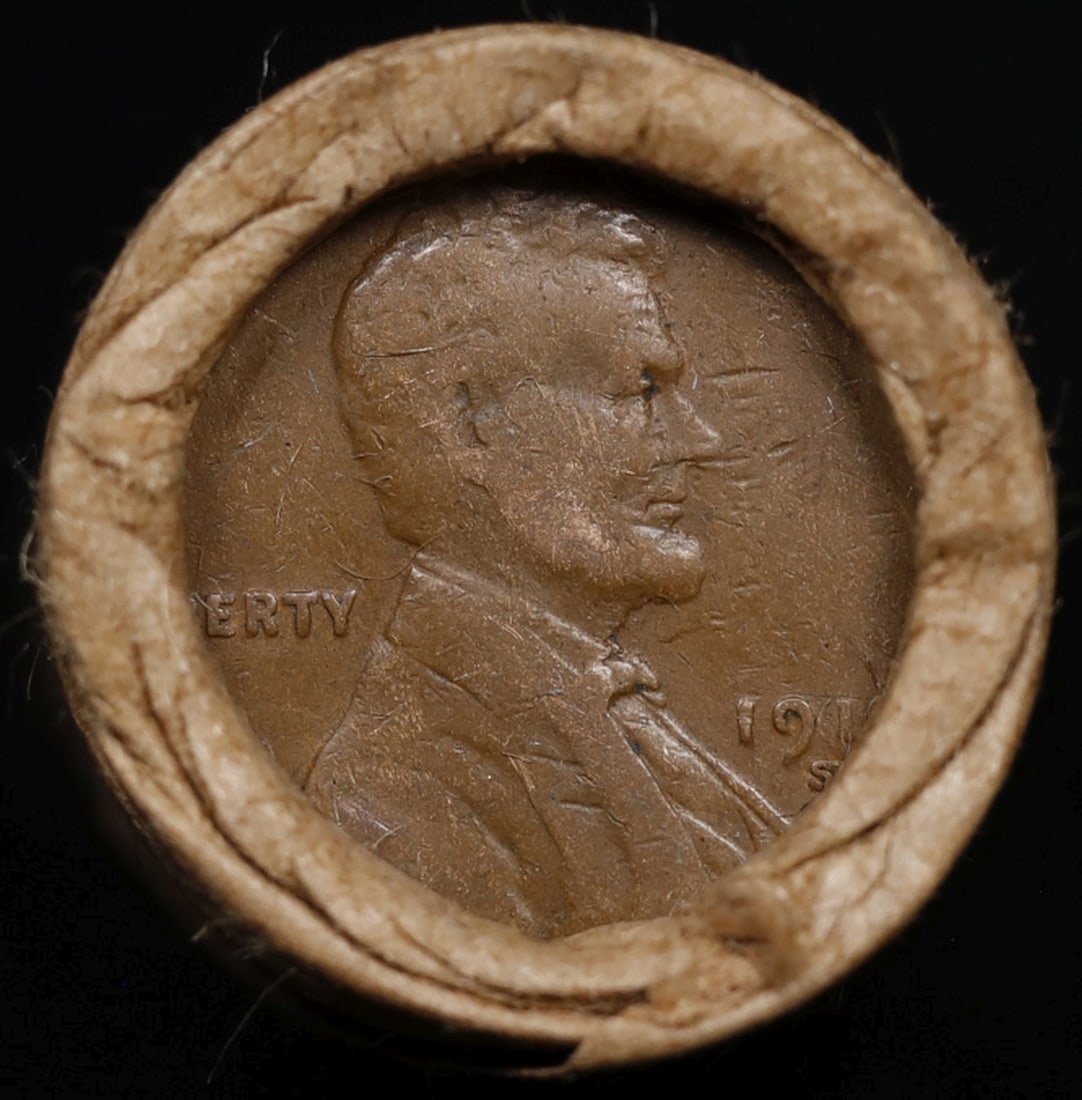 Lincoln Wheat Cent 1c Mixed Roll Orig Brandt McDonalds Wrapper, 1919-s end, Indian other end - 2