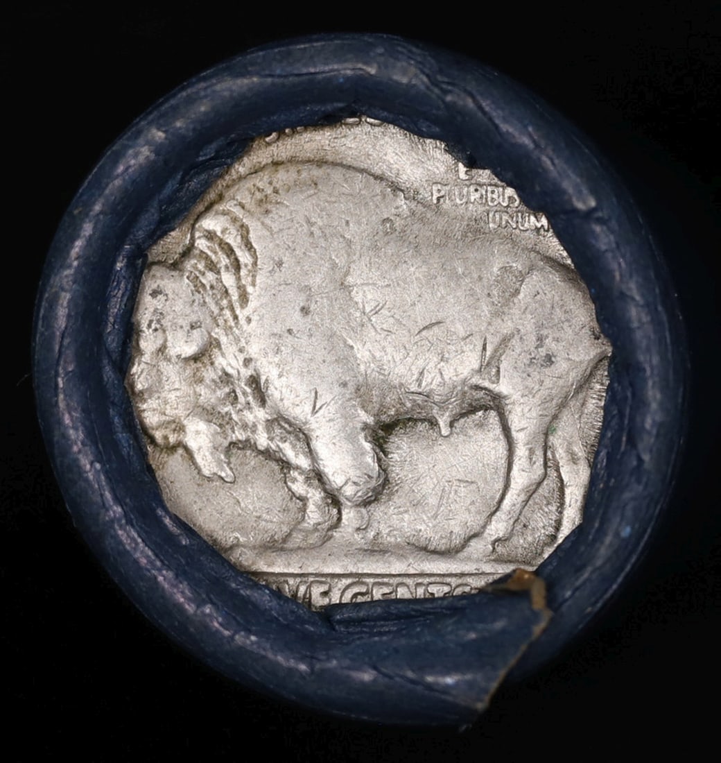 Buffalo Nickel Shotgun Roll in Old Bank Style 'Bell Telephone' Wrapper 1924 & S Mint Ends - 3