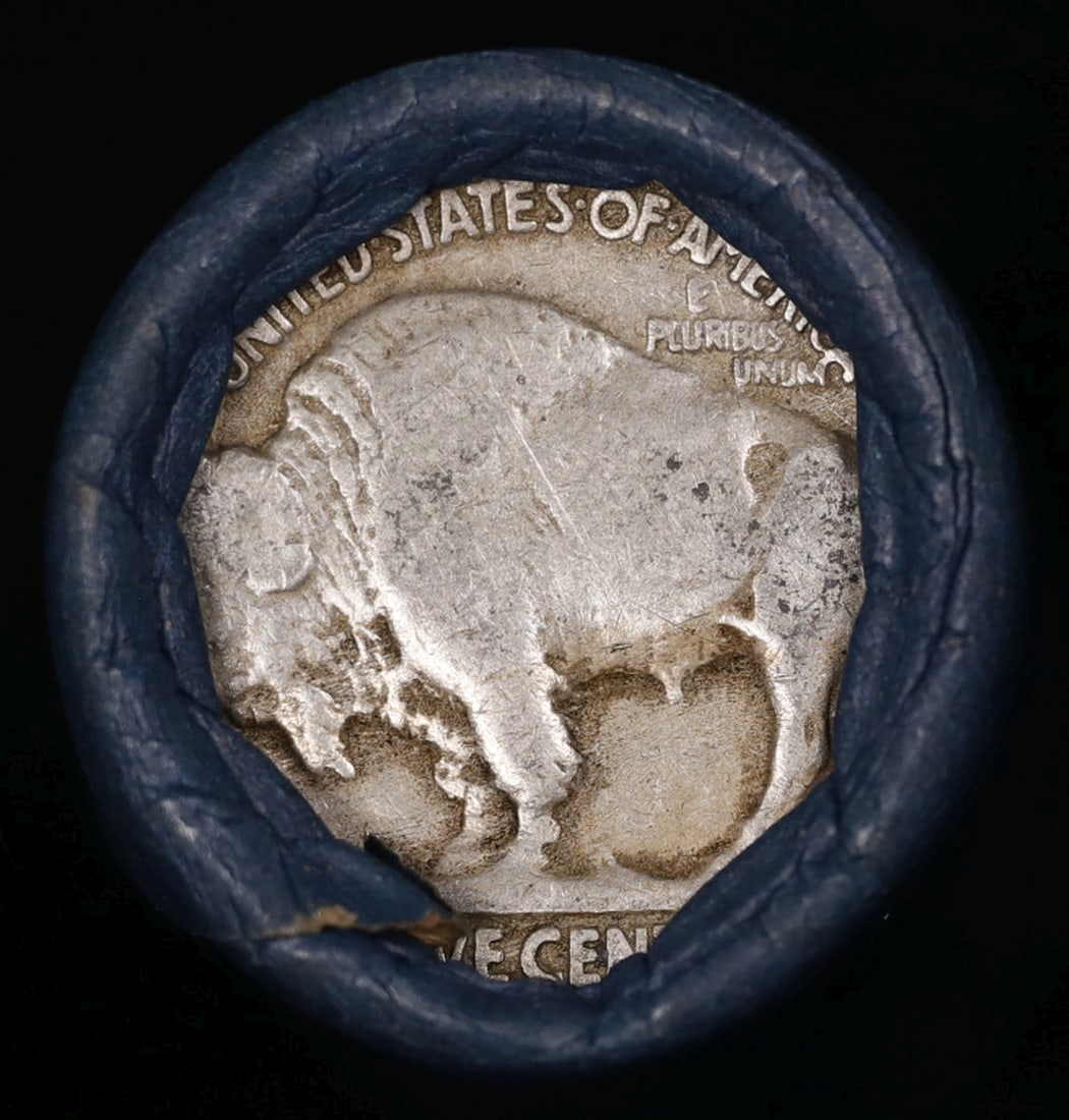 Buffalo Nickel Shotgun Roll in Old Bank Style 'Bell Telephone' Wrapper 1929 & D Mint Ends - 3