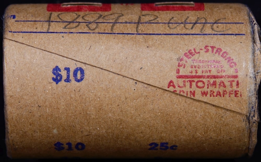 Full solid date 1889-p Uncirculated Morgan silver dollar roll, 20 coins - 6