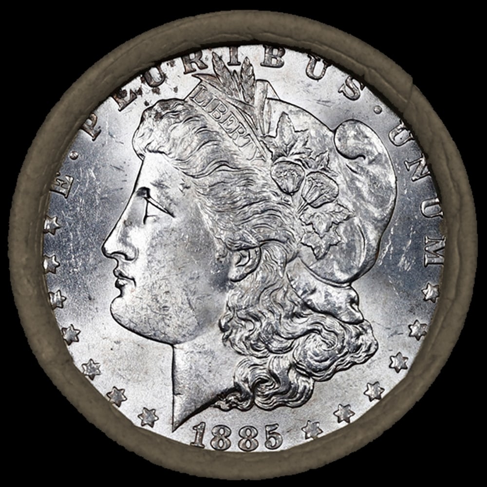 SEARS Unc Morgan Dollar $1 Roll With CC End 10 1885 & CC Ends - 2