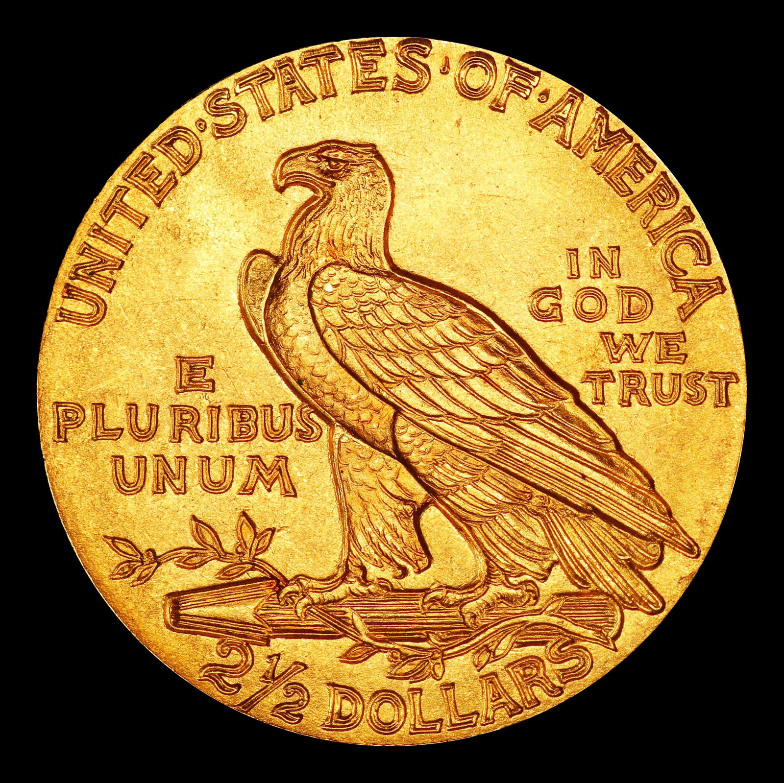 1915-p Gold Indian Quarter Eagle Near Top Pop! $2 1/2 ms65+ USCG - 3