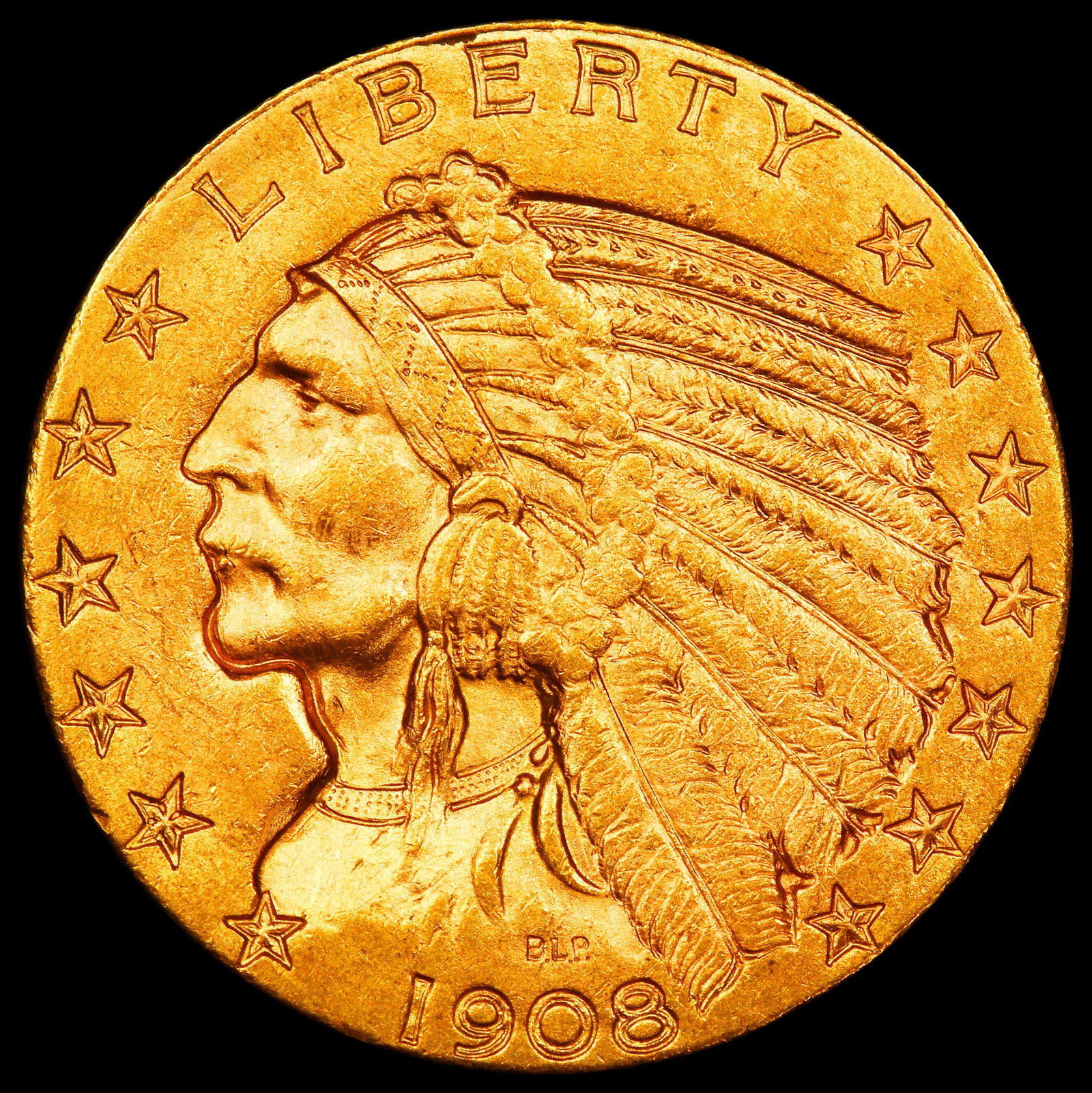 1908-d Gold Indian Half Eagle $5 ms64+ SEGS - 2