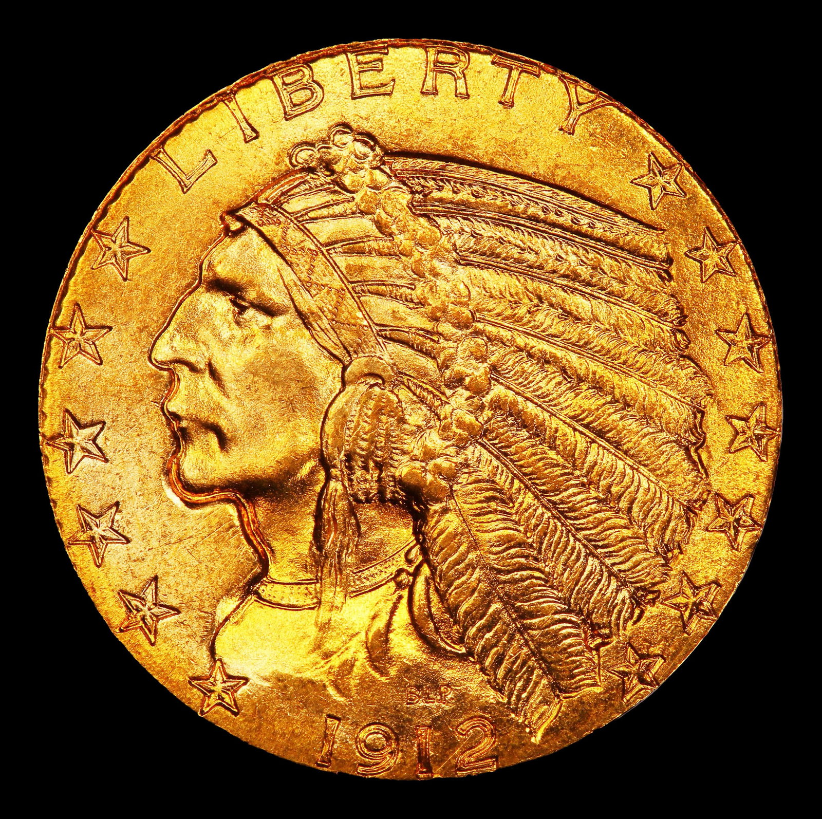 1912-p Gold Indian Half Eagle $5 ms64+ SEGS - 2